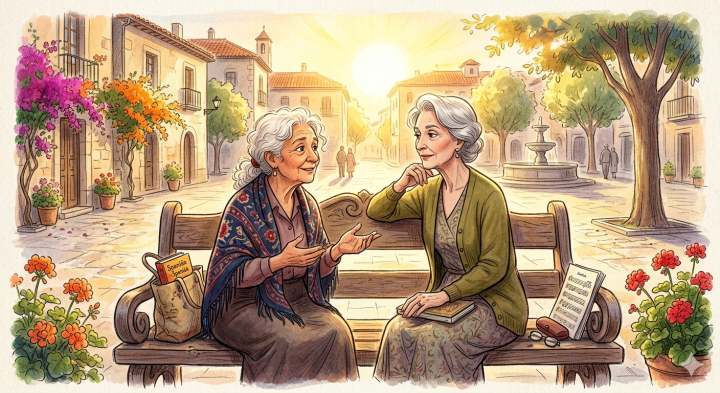 Dibujo que ilustra el texto "Las dos"